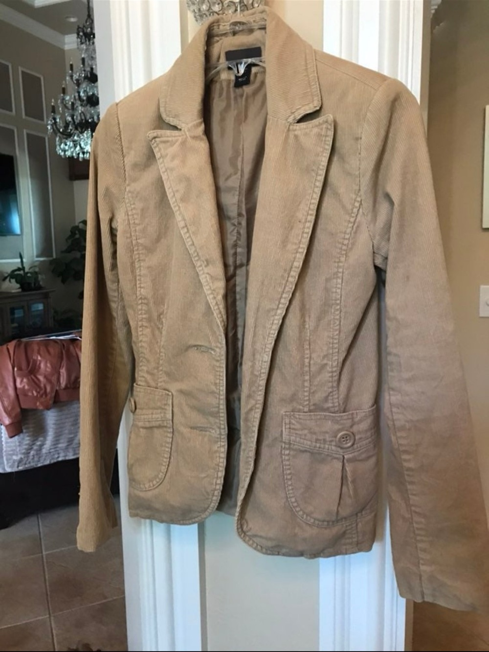 Women's Tailored Corduroy Blazer - Tan